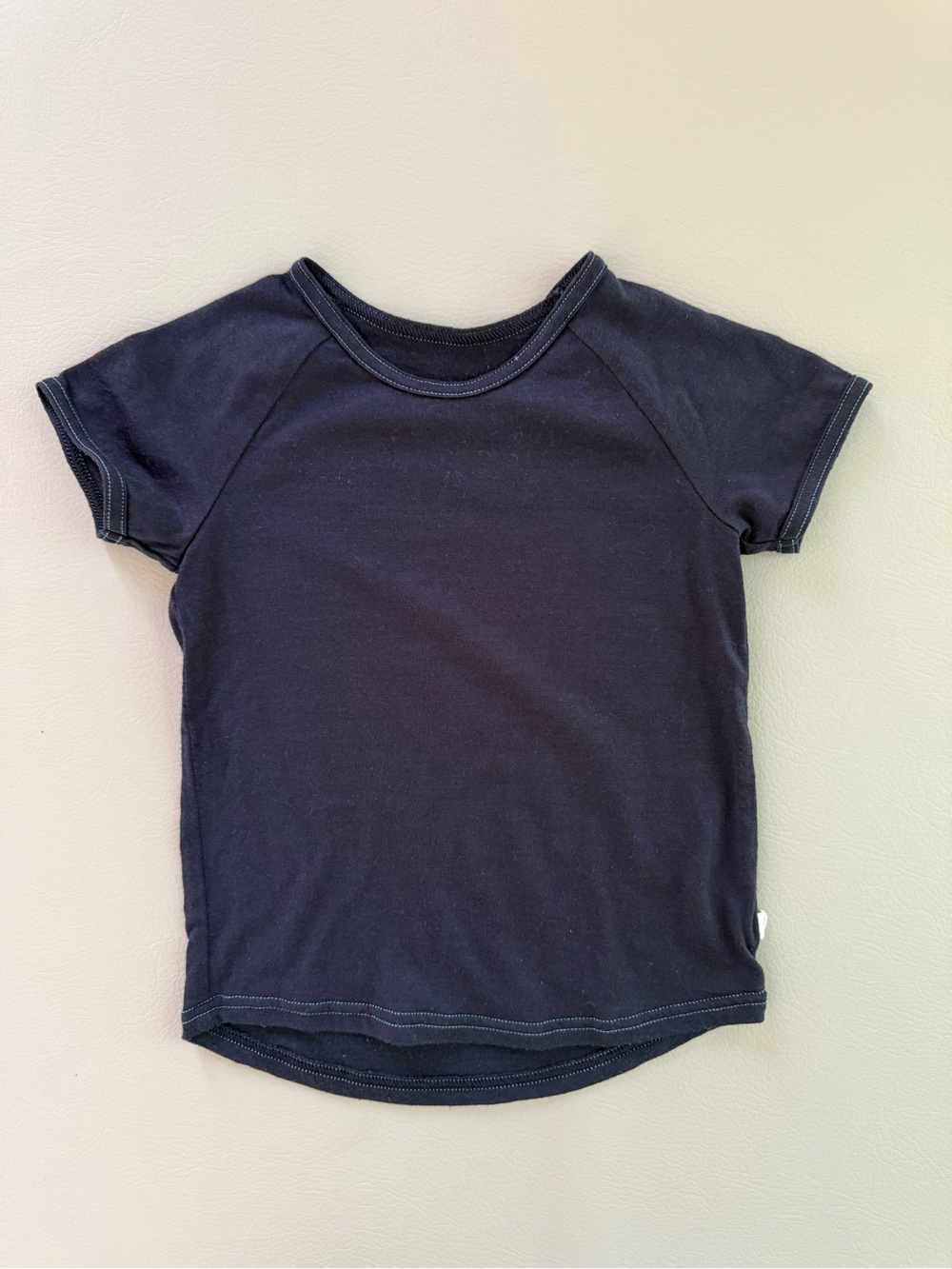 Smalls Kids Merino Wool Base Layer Shirt Short Sleeve Navy Blue Size 5-6Y 5T 6T